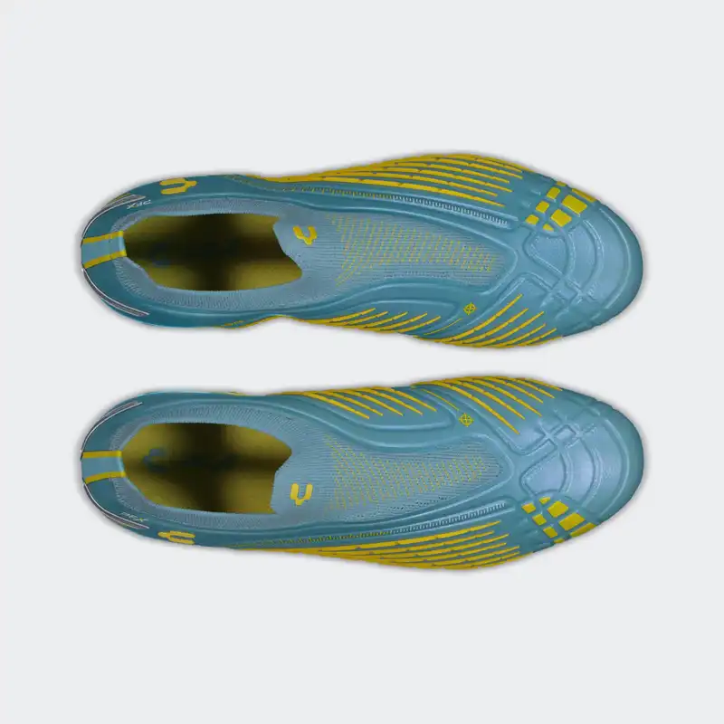 Charly Stingr Laceless PFX Soccer Aqua Silver Cleats - Image 3